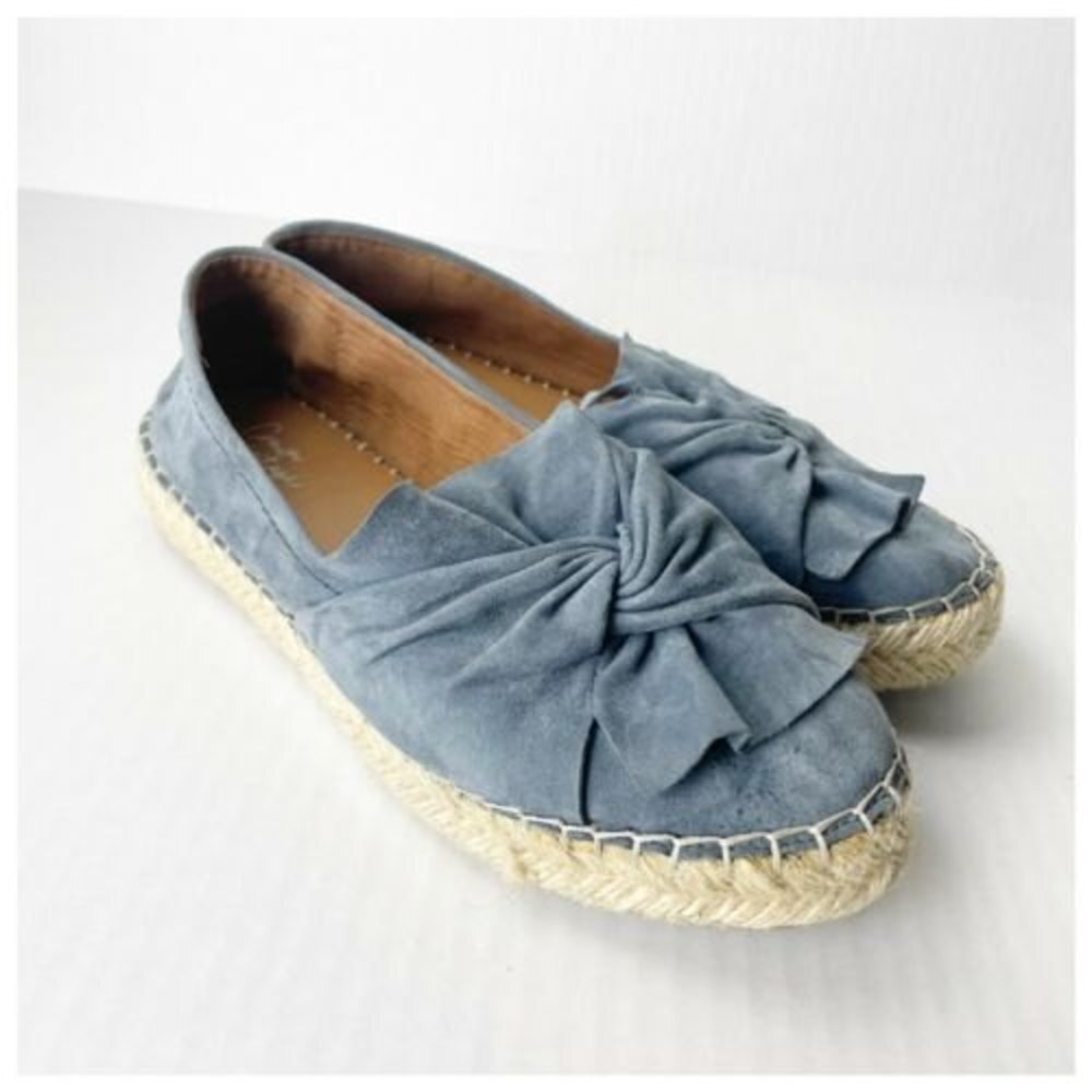 Crown Vintage Hermosa Espadrille Platform Slip On Shoes Sz 7.5‎ Blue Boho…